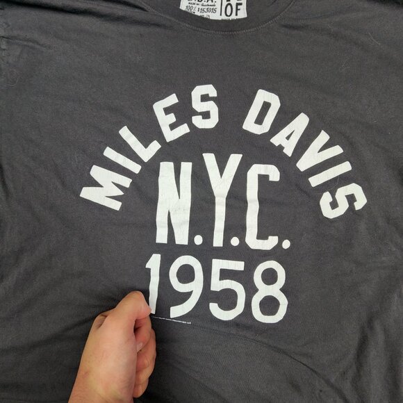 Roots of Fight X Miles Davis NYC Shirt Size 3XL XXXL Charcoal Vintage Style Y2K - Picture 5 of 7